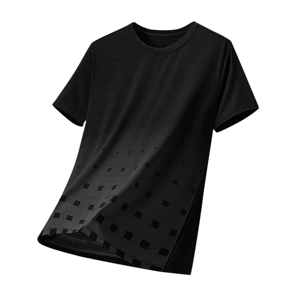 Camiseta Transpirable Delgada de los Hombres, Verano Suelto Ajuste Mitad de Manga Casual Top para el Aire Libre Y el Uso Diario, Camiseta de Moda Ligera