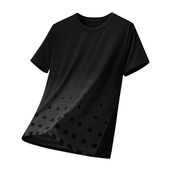 Ultrave Mens Short Sleeve Shirt Breathable Crew Neck Loose Top Men's Shirt,Black,XXXXL