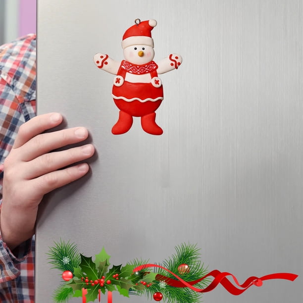 Adornos navideños, adornos navideños, regalos navideños de aproximadamente 3,8 pulgadas, pegatinas magnéticas para refrigerador, imanes para refrigerador de Papá Noel, imanes para refrigerador con for