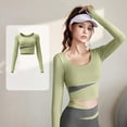 thumbnail image 6 of Top-kevin 2 Pieces Women Workout Sets Long Sleeve Yoga Outfits Gym Clothes Seamless Ribbed Crop Top High Waist Leggings Summer Yoga Fitness Set, 6 of 7