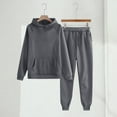 thumbnail image 5 of XIMIN Boys Girls Athletic Matching Set, 2 Piece Tracksuit with Hooded Sweatshirt and Joggers, Jogging Sweatsuit (Dark Gray, 9-10 Years), 5 of 9