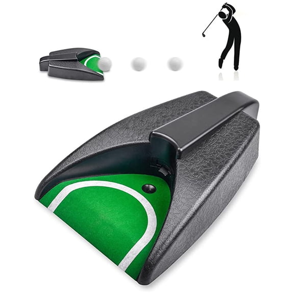 Bxaolu Golf Ball Return Putting Unit, Automatic Return Machine, Indoor Golf Putting Hole, Battery-Powered Practicing, Suitable for Practicing at Home, Office, Yard, Party, Black