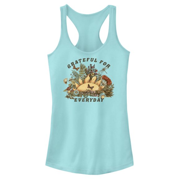 Junior's Lost Gods Grateful for Everyday  Racerback Tank Top Cancun Large