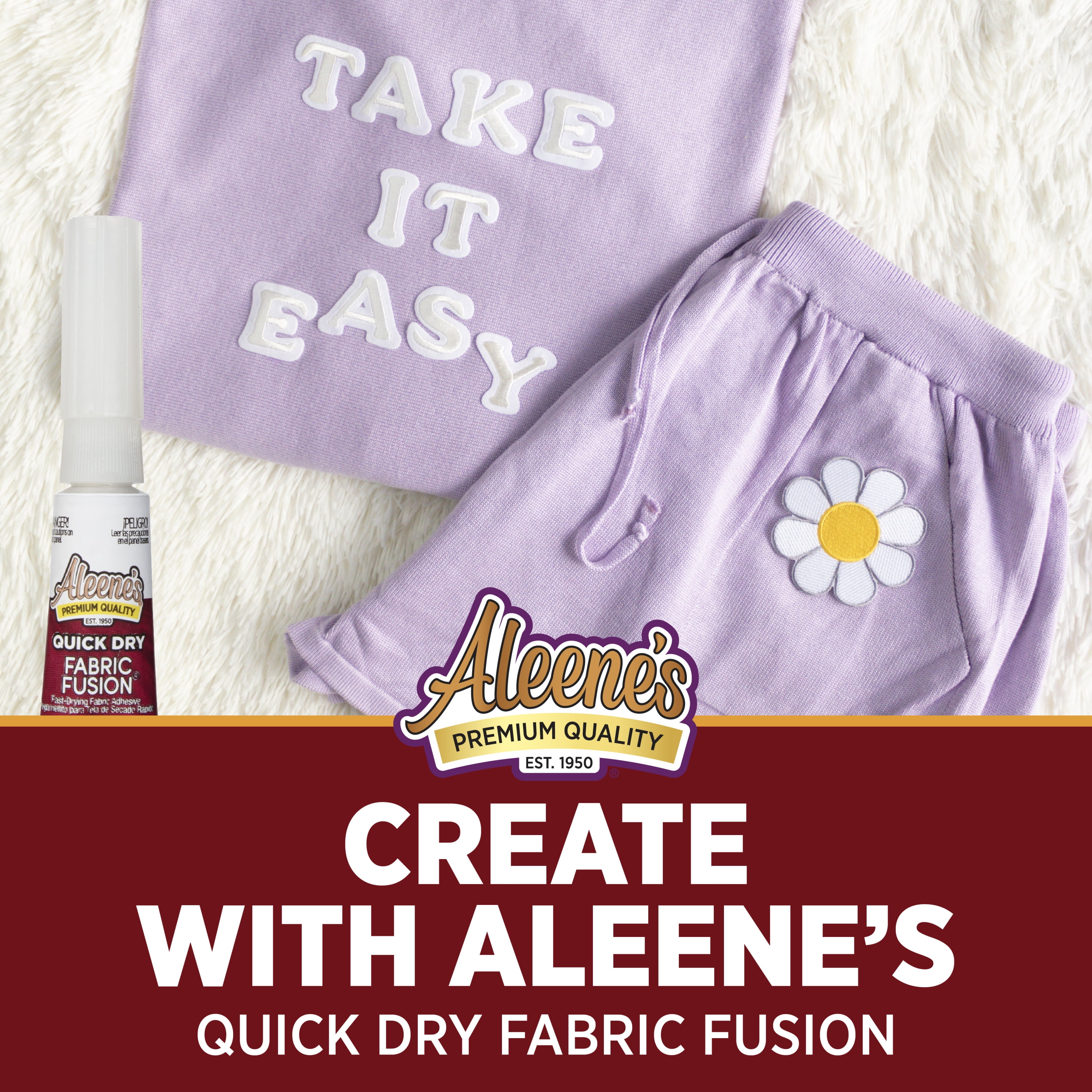 (2 pack) Aleene's Quick Dry Fabric Fusion Glue, .1 fl oz - 3 Pack, Dry Time 5 Minutes