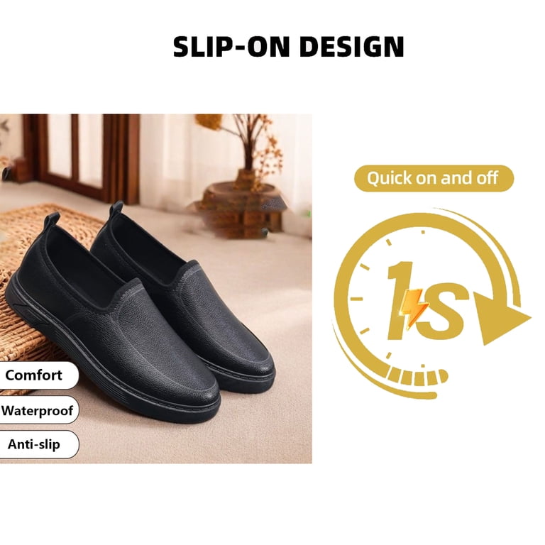 non slip restaurant dress shoes DINGGU Work for Men Comfortable Slip Resistant Shoes essential features for food handling professionals Chef Non Slip Work Shoes