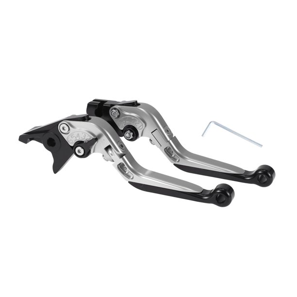 Palancas de freno y embrague cortas y largas para Yamaha YZF R1 2002-2003, palanca de freno ajustable de motocicleta, aleación de aluminio, mango tono plateado con extremo negro