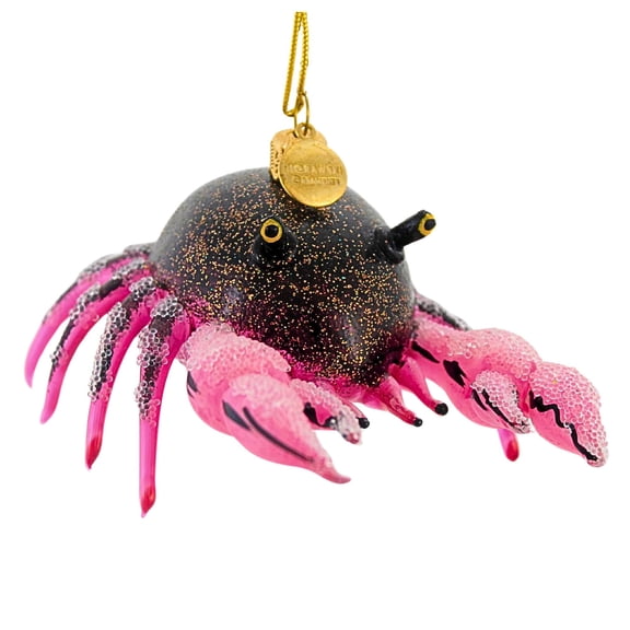 Fuchsia & Purple Crab - 1 Ornament 2.5 Inch, Glass - Ornament Sea Creature Ocean 19760
