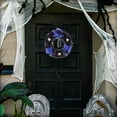 thumbnail image 4 of Halloween Front Door Wreath Home Party Decorations Halloween Decorations Black Flower Garland Garden Terrace Beach Party Wedding Decoration for Outdoor Porch 11.81 in, 4 of 5