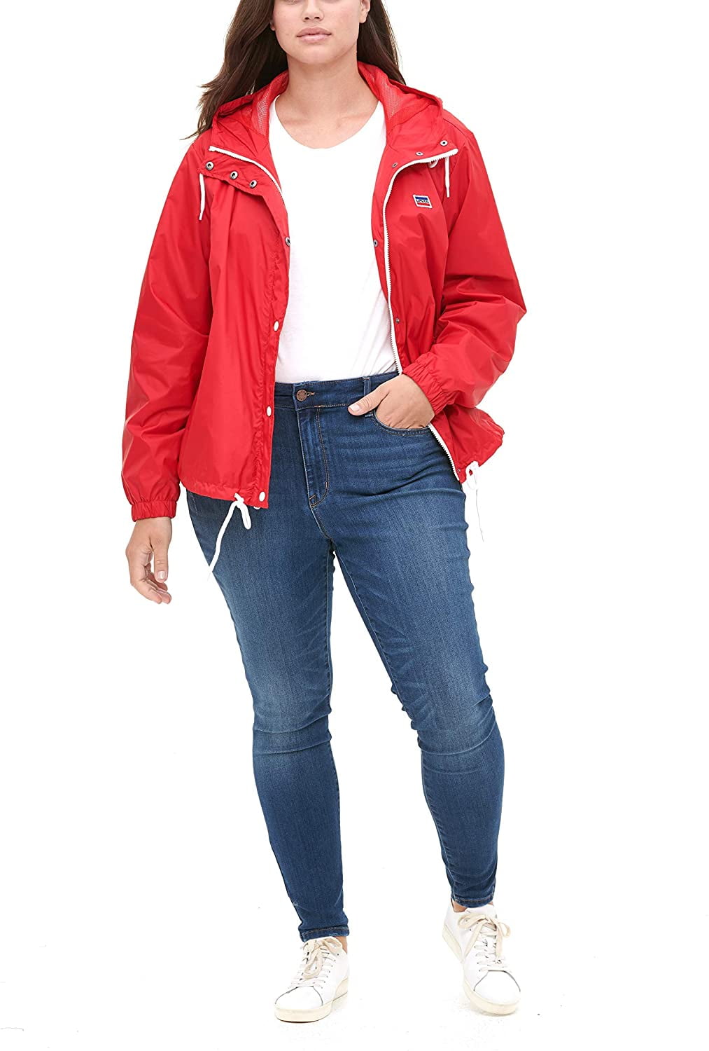 Levi's Women's Retro Hooded Rain Windbreaker Jacket Standard & Plus Sizes 