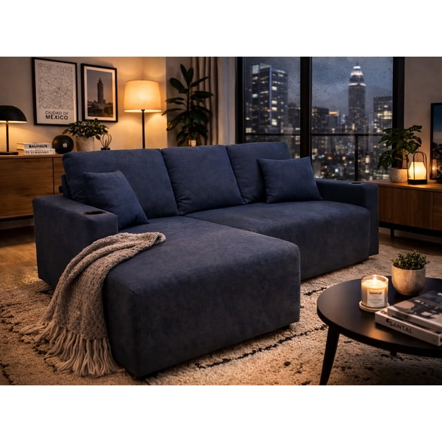 Sala y Sofa cama 123.5 orbit, Atlas del Descanso color azul