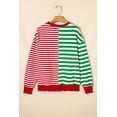 thumbnail image 6 of Chic Green Stripe Color Block Sweatshirt – Perfect for Casual Outings This Spring, M, 6 of 11
