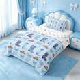 thumbnail image 2 of meiyoeat Blue Coquette Bow Twin Comforter Sets,Western Cow Print Cowgirl Boots Bedding Set For Girl,Reversible,2 Pieces,1 Comforter and 1 Pillowcase, 2 of 7
