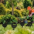thumbnail image 4 of 5 Pcs Chicken Yard Art Garden 13.7inch Metal Statue Decor, Garden Lawn Floor Decoration Ornament Hollow Animal Shape Decor Rooster Decor Lifelike Hen Decoration Ornament Hollow Outdoor, 4 of 5