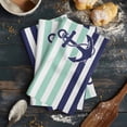 thumbnail image 6 of Anchor Aqua Kitchen Towels Set of 4, Water Absorbent Dish Towel, Modern Navy Blue White Striped Nautical Decorative Hand Towels - Quick Drying Cloth for Cooking Baking, 18x28 Inch, 6 of 8