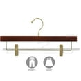 thumbnail image 4 of The Great American Hanger Company Wooden Pant Hanger with Walnut Finish and Adjustable Cushion Clips, Flat Wood Bottom Hangers with Brass Swivel Hook, 4 of 4