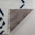 thumbnail image 4 of Ladole Rugs Shaggy Kenitra European Abstract Soft Polypropylene Modern Small Runner Rug in White Dark Blue, 3x5 (2'7" x 4'11", 80cm x 150cm), 4 of 4