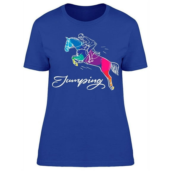 Jumping, Horse And Rider T-Shirt Women -Image by Shutterstock, Female Small