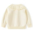 thumbnail image 5 of Odeerbi Infant Girls Knit Cardigan Sweater Fall Winter Thermal Sweater Cute Little Flower Shawl Knitted Sweater Cardigan Infant Clothes Beige, 5 of 9