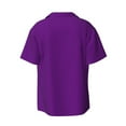 thumbnail image 2 of Naloa Purple Men's Loose Fit Cuban Collar Short-Sleeve Shirt with Button-down and Chest Pocket for Everyday Wear Outings - 3X-Large, 2 of 7