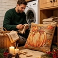 thumbnail image 7 of InsCrazy Autumn Pumpkin Throw Pillow Covers 18x18 Maple Leaves Couch Pillow Cases Thanksgiving Cushion Covers for Home Outdoor Sofa Decor (1Pcs), 7 of 7