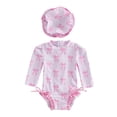 thumbnail image 6 of Girls Swimsuit Hooded Rash Guard Baby Girls Sun Swimwear Long Sleeve UPF 50+ Protection Bathing Suit Quick-Dry Beach Wear for Toddlers, 6 of 6
