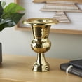 thumbnail image 2 of DecMode 11" Goblet Inspired Hammered Gold Aluminum Metal Vase, 2 of 9