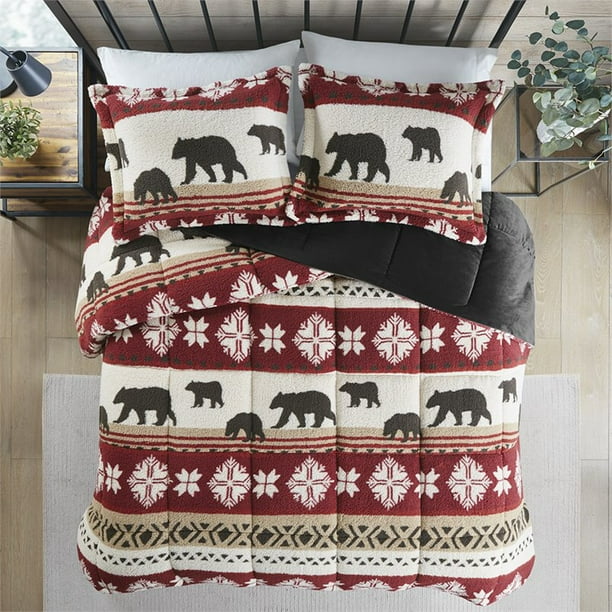 Red sherpa comforter sale