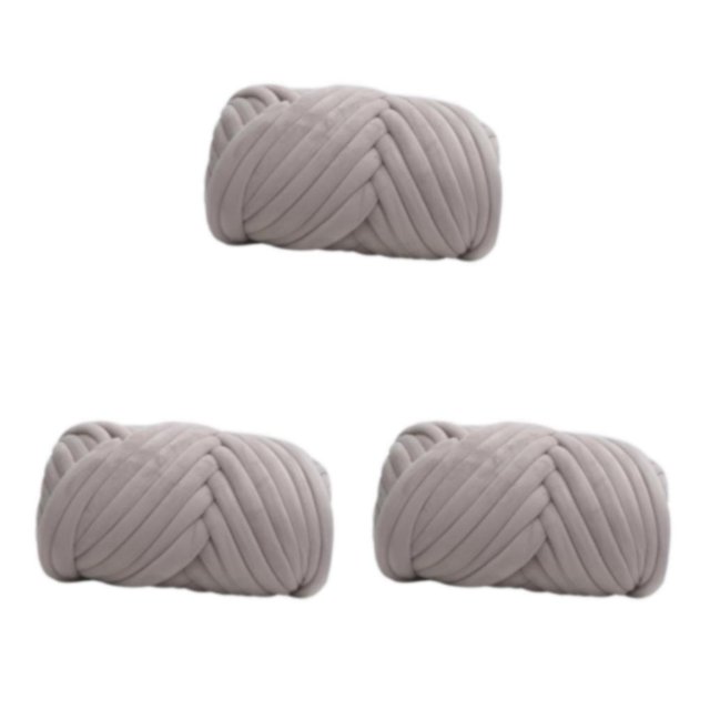 Moyic Hilo grueso para cama gruesa y voluminosa para tejer DIY, voluminoso, duradero, grueso, fuerte, artesanal, voluminoso, gris claro Type1 NO1