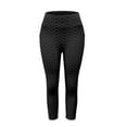 thumbnail image 3 of Jxximdong Capris Pants for Women, Yoga Pants 3/4 High Waist Elastic Opaque Plus Size Sports Leggings with Side Pockets, Black Women's Cropped Pants, 3 of 6