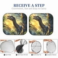 thumbnail image 5 of Kdxio Sunshine Jungle Dinosaur Print 2-Piece Sun Shade Front Windshield - Foldable Car Front Window Sunshades for Most Sedans SUV Truck, 5 of 6
