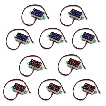 Mad Hornets 5x Mini DC 0-30V LED 3-Digital Display Voltage Voltmeter Panel Calibratable