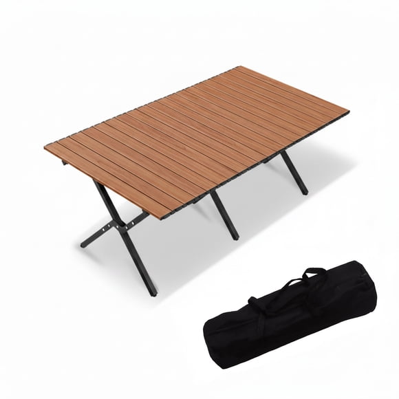 axGear Foldable Camping Table Portable Picnic Aluminum Large Hard Surface Carry Bag