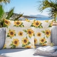 thumbnail image 4 of Sunflower Outdoor Pillow Covers Pack of 2 Vintage Flower Leaf Farmhouse Retro Background Waterproof Throw Pillow Covers Decorative Cushion Cases for Patio Garden Tent Balcony Couch 24x24 inch, 4 of 8