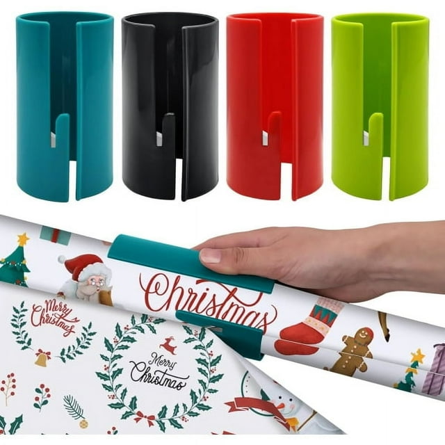 Pack Sliding Wrapping Paper Cutter - Portable Roll Cutter for Gift Wrapping Christmas and Birthday Wrapping