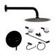 thumbnail image 1 of Juego Baño Redondo Regadera 20cm Monomando 8 Piezas Negro Lujo, 1 of 11
