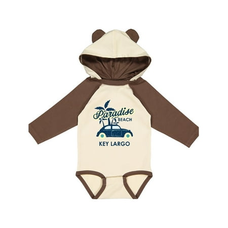 

Inktastic Paradise Beach in Key Largo with Palm Trees and Car Gift Baby Boy or Baby Girl Long Sleeve Bodysuit