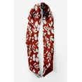 thumbnail image 2 of Bimba Red Flower Leaves Pure Silk Printed Scarf Dupatta Head Neck Wrap Bandanas For Women 40 x 40 Inches, 2 of 6