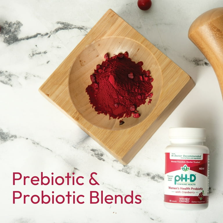 pH-D Feminine Health Women's Health Probiotic with Prebiotic Blend & Cranberry Extract, 30 Count
