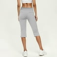 thumbnail image 5 of Lovzfmll Work & Yoga Capris for Women, 7/8 Length Stretch Pants, High Waist Comfort Fit Athletic Bottoms Gray, S, 5 of 9