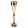 thumbnail image 2 of Florero de trompeta de flores para boda, jarrón dorado de estilo europeo, centros de mesa de Metal elegantes para el hogar, decoración para de 12x36cm, 2 of 8