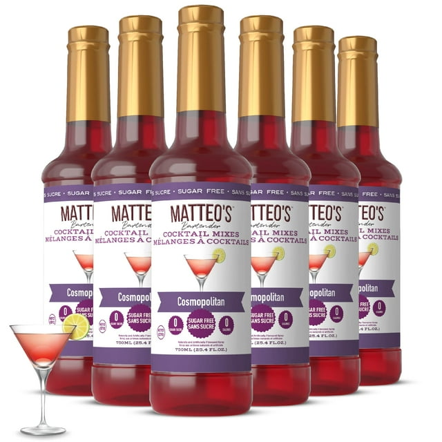 Matteo's Sugar Free Cocktail Flavoring Syrup, Cosmopolitan, Delicious Coffee Syrup, 0 Calories, 0 Sugar coffee syrups, Keto Friendly