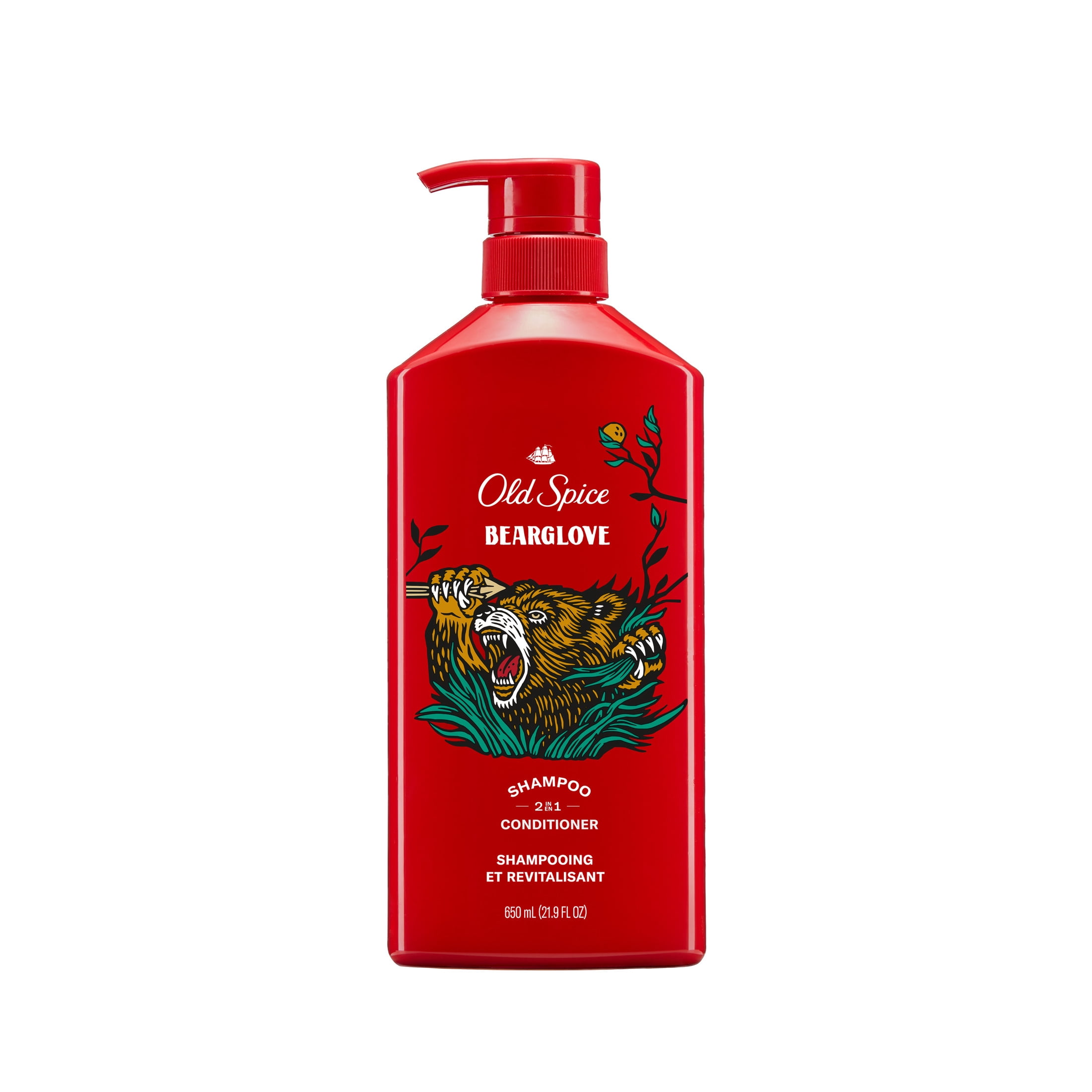 Old Spice Bearglove 2 in 1 Shampoo and Conditioner for Men, Healthier, Fuller, More Moisturized Looking Hair, 21.9 fl oz