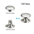 thumbnail image 3 of Unique Bargains 100 Sets Leather Rivets 8x6mm Double Cap Rivets Silver Tone, 3 of 7