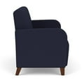 thumbnail image 2 of Siena Lounge Lobby Reception Waiting Loveseat and / Walnut Wood Legs / Navy Blue, 2 of 7