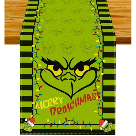

Grinch Merry Grinchmas Table Cloth Grinch Winter Decordecorate 13 x 72 inches family party
