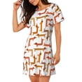 thumbnail image 2 of Daiia Dachshund Dog Print Women's Nightshirt Soft Nightgowns for Women Short Sleeve dress Short-sleeved Sleepwear, 2 of 6