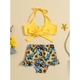 thumbnail image 2 of Coduop Kids Girls Ruffle Bandana Bikini Swimsuits Bathing Suits Two Piece Kids Beach Swimwear, 2 of 7