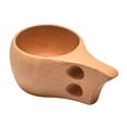thumbnail image 1 of 160ml Tea Cup Delicate Texture Smooth Surface Solid Pattern with Handle Hole Design Drinking Kitchen Supplies Japanese-Style Wood Coffee Mug for Camping, 1 of 7