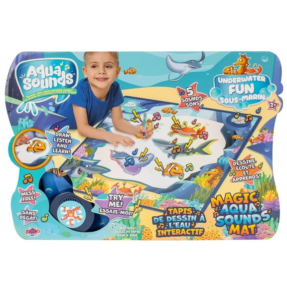 Aqua Sounds Magic Mat: Under The Sea Fantasy - Water Drawing, Character & Scene Reveal, Makes Sounds While You Scribble, Chunky Water Pen, Kid Age 2 