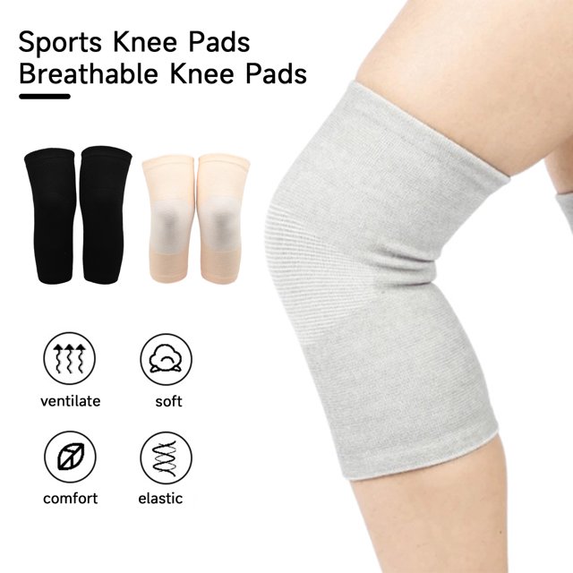 Meileang 1 Pair Knee Pads Compression Sleeves Soft Elastic Comfortable Fit Breathable Sweat-Absorption Knee Protector Brace